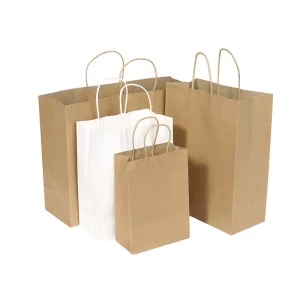 White Brown Kraft Paper Bags With Your Own Logo Paper Shopping Bag With Logo Paper Kraft Bag Custom Paper Bags With Handles