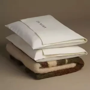 White Cotton Fabric Envelope Clothes Dress Storage Packing Custom Dust Flap Recyclable Envelope Gift Jewelry Pouch