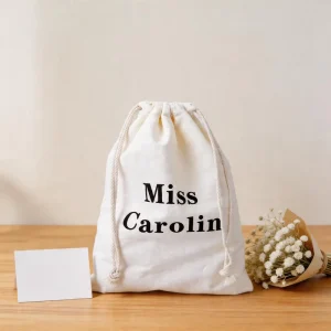 White Large 100% Cotton Bag for Shoe Double String Pouch for Clothing Dust Bag