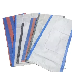 White Recycled Plastic Woven Stripped PP Woven Sacks 50kg Polypropylene Packaging Bags Security Durable Strong Cost Effective