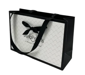 Woman Clothing Shoes Underwear Dresses Gift Products Packaging Paper Bags with Bow Turquoise Custom Logo Printing Factory