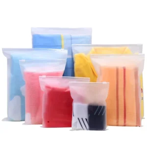 Women Underwear Packaging Lingerie Packing Bag Plastic Clothing T shirt Frosted Zip Lock Bags PE Side Gusset Bag Recyclable