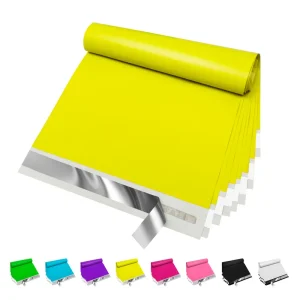 Yellow 10×13 Inch Poly Mailers 50 Piece Tear Resistant Waterproof Self Sealing Privacy Bags