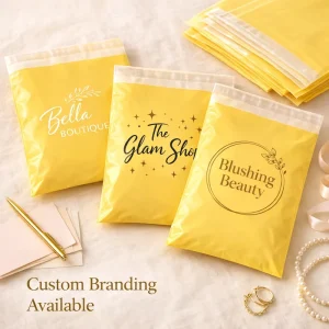 Yellow Poly Mailers Mailing Bags Plastic Shipping Envelopes Compostable Apparel Packaging Bag with Custom