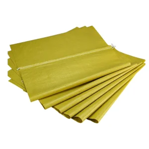 Yellow Woven Packaging Sack Heavy Duty Polypropylene Bag for Grain Feed Fertilizer Storage
