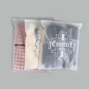 Zhihe Custom Matte Waterproof Polybags with Hot Stamping and Recyclable Zipper Top for Clothing Shoes Socks Packaging