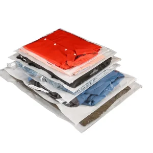 Zip Lock Custom Printed Logo Clear PE Frosted Plastic Zipper Bag T Shirt Packaging for Clothing and Supermarket Use Recyclable