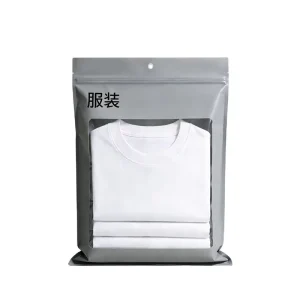 Zipper Customized 3 Side Seal BOPP Moisture Proof Packaging Bag For Apparel T shirts Clothing Underwear Socks