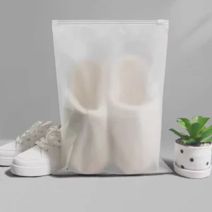 custom logo printing spot sales frosted zipper shoes clothing packaging plastic bags
