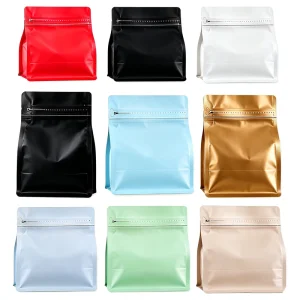horizontal version Customizable PE moisture proof vertical bag with zipper top and exhaust valve suitable for coffee beans nuts