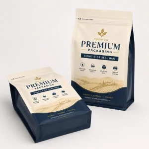 食品级哑光定制印刷平底自立袋包装袋八边封口可重复密封拉链袋定制徽标