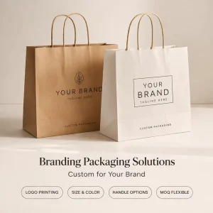 优质牛皮纸袋 环保可回收 定制包装 适合零售品牌 带徽标精品购物袋