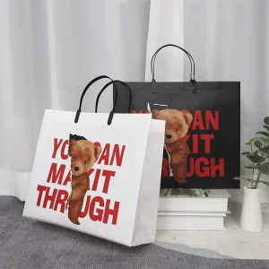 可回收牛皮纸袋包装定制印刷徽标服装礼品购物手提袋纸袋