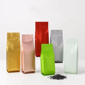 立式枕形袋侧边插角袋 用于咖啡豆粉包装 真空密封铝箔茶袋包装