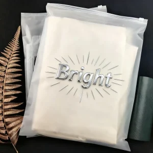 拉链袋防水丝网印刷定制可生物降解哑光塑料袋用于鞋类和服装包装