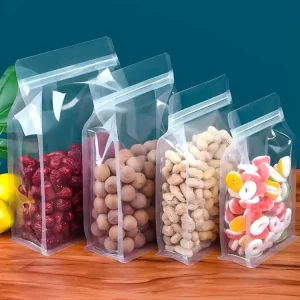 八边密封拉链自立袋 食品级可重复密封塑料袋 适用于干果、坚果、零食和家庭储物