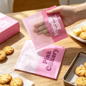 定制印刷设计食品级层压塑料小号透明热封甜甜圈饼干单片饼干包装袋