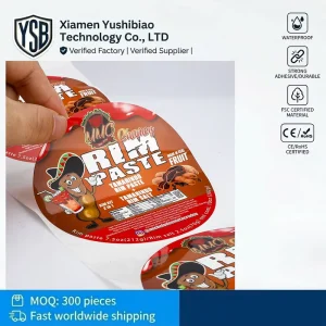 防水光面乙烯基卷状标签 带定制徽标烫印个性化印刷 适用于食品品牌瓶罐包装袋
