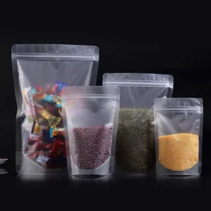 磨砂可生物降解印刷标志直立袋带拉链糖果包装塑料袋市场商店