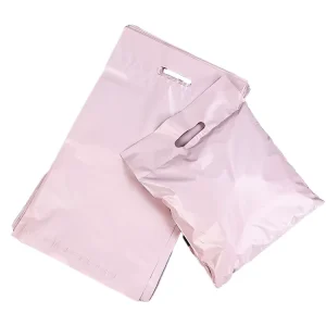pink Custom Printed logo Four Finger Portable Packaging Bag Self Sealing Express Packaging Bag